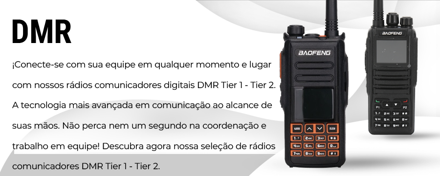 Walkie Talkies digitais DMR compatíveis com Motorola.