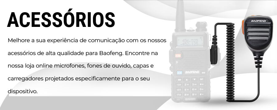 Acessórios originais para walkie talkies Baofeng